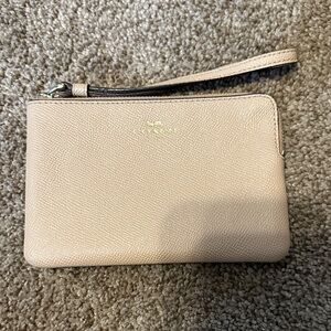 Coach Light Beige Wristlet